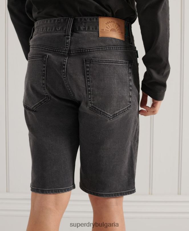 Superdry облекло N00H369 тъмно сив мъже тънки шорти