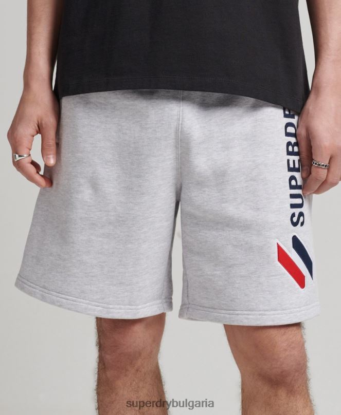 Superdry облекло N00H374 сиво мъже суичъри с кодова апликация