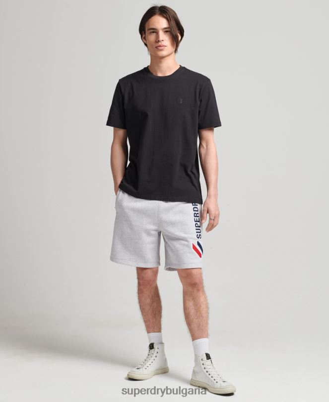 Superdry облекло N00H374 сиво мъже суичъри с кодова апликация