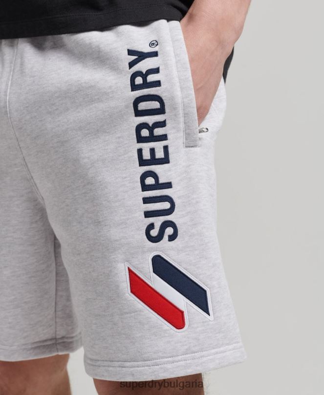 Superdry облекло N00H374 сиво мъже суичъри с кодова апликация
