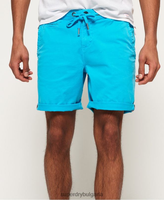 Superdry облекло N00H376 светло синьо мъже изпепелени от слънцето шорти