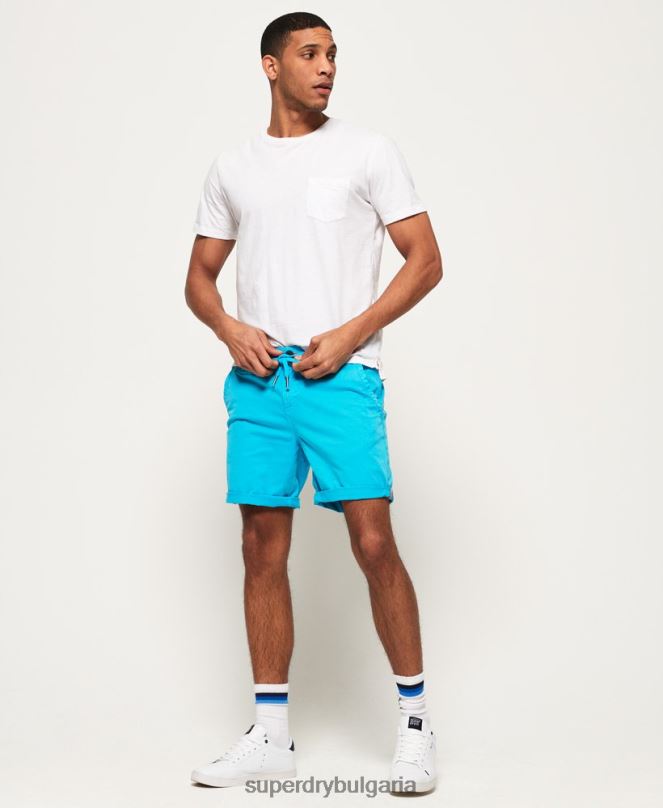 Superdry облекло N00H376 светло синьо мъже изпепелени от слънцето шорти