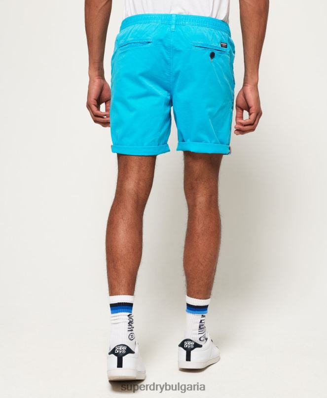 Superdry облекло N00H376 светло синьо мъже изпепелени от слънцето шорти