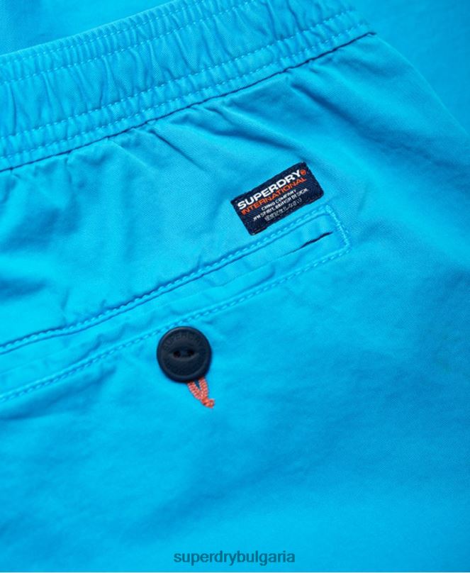 Superdry облекло N00H376 светло синьо мъже изпепелени от слънцето шорти