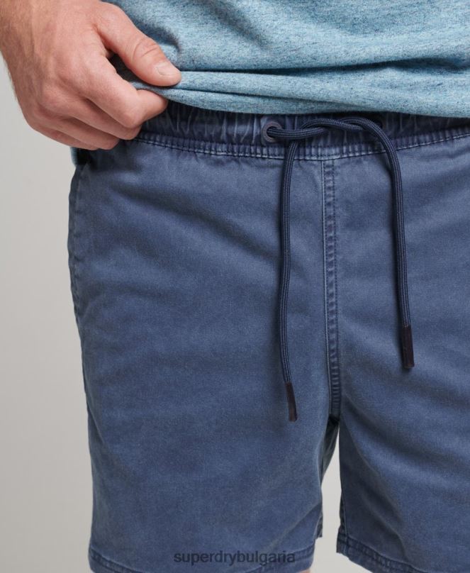 Superdry облекло N00H377 военноморски флот мъже винтидж шорти на райета