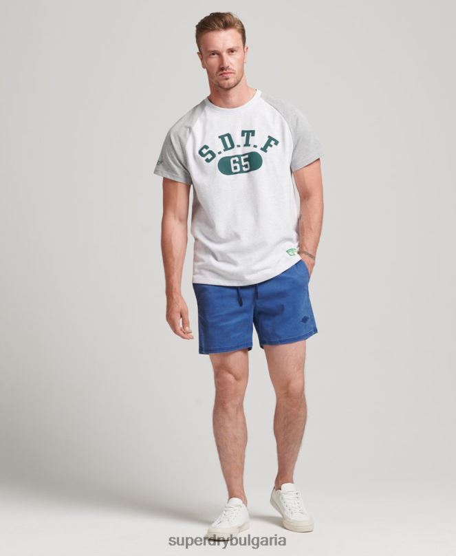 Superdry облекло N00H379 син мъже винтидж прани шорти