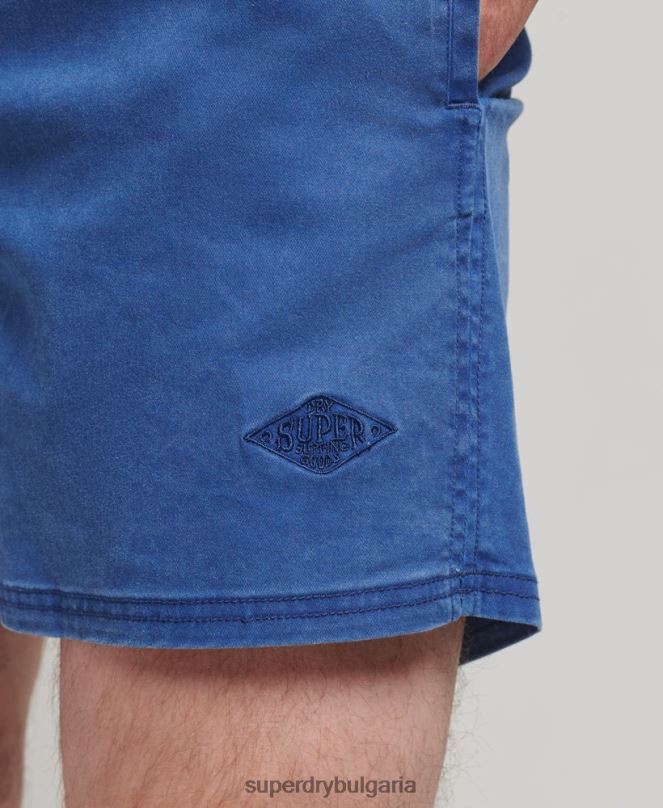 Superdry облекло N00H379 син мъже винтидж прани шорти