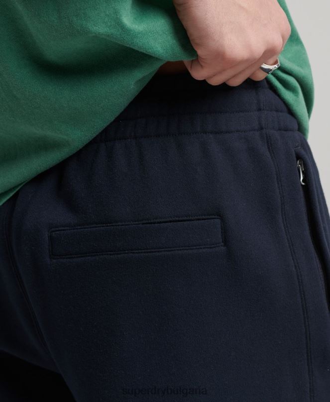Superdry облекло N00H380 военноморски флот мъже суичъри с кодова апликация