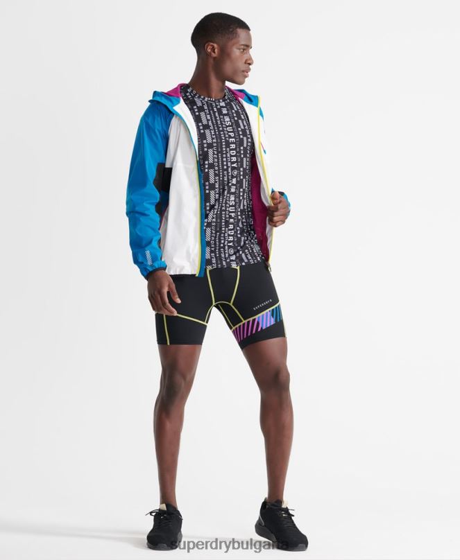 Superdry облекло N00H381 черен мъже тренировъчни енергийни ледени готини шорти