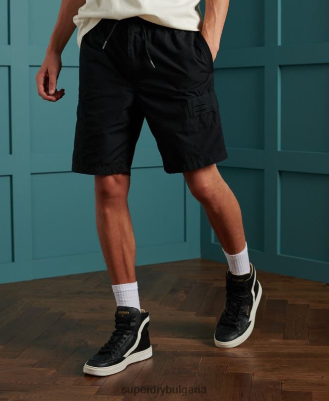 Superdry облекло N00H382 черен мъже товарни къси панталони
