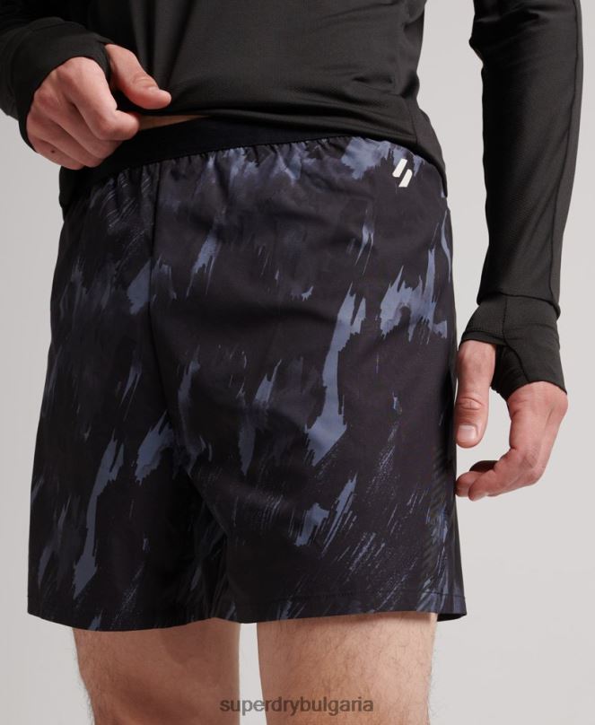 Superdry облекло N00H5358 тъмно сив мъже състезателни шорти