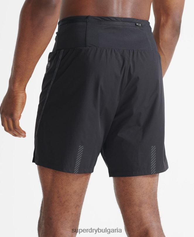 Superdry облекло N00H5364 черен мъже бягайте първокласни шорти