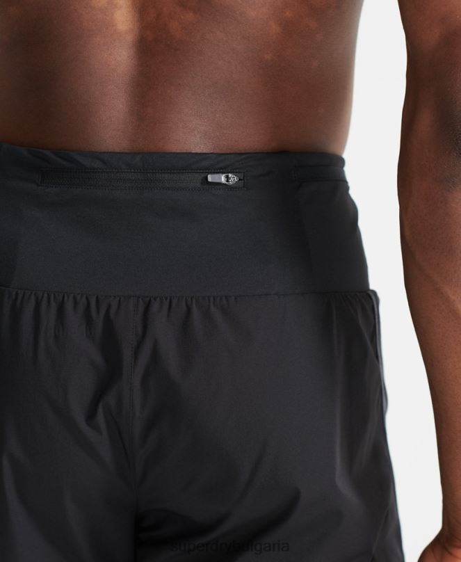 Superdry облекло N00H5364 черен мъже бягайте първокласни шорти