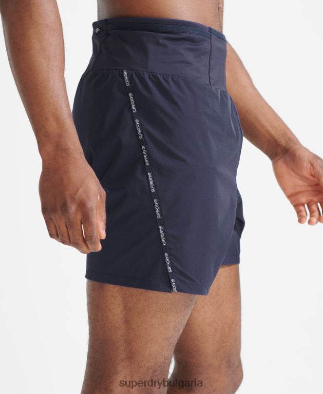 Superdry облекло N00H5370 военноморски флот мъже бягайте първокласни шорти