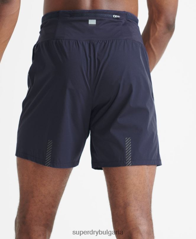 Superdry облекло N00H5370 военноморски флот мъже бягайте първокласни шорти