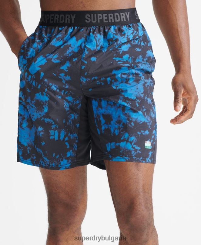 Superdry облекло N00H5379 син мъже шорти за писта