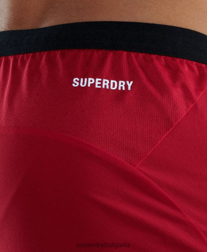 Superdry облекло N00H5406 червен мъже бягайте първокласни многослойни шорти