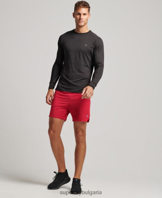 Superdry облекло N00H5406 червен мъже бягайте първокласни многослойни шорти