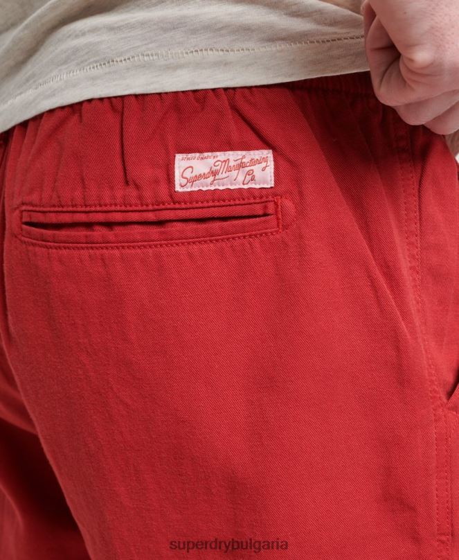 Superdry облекло N00H55 червен мъже винтидж пребоядисани шорти