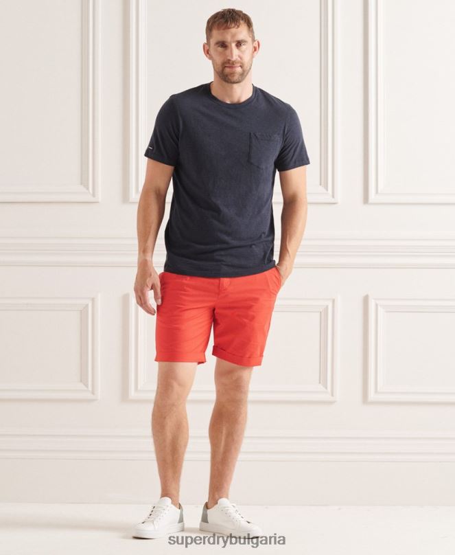 Superdry облекло N00H6463 оранжево мъже къси панталони тип чино