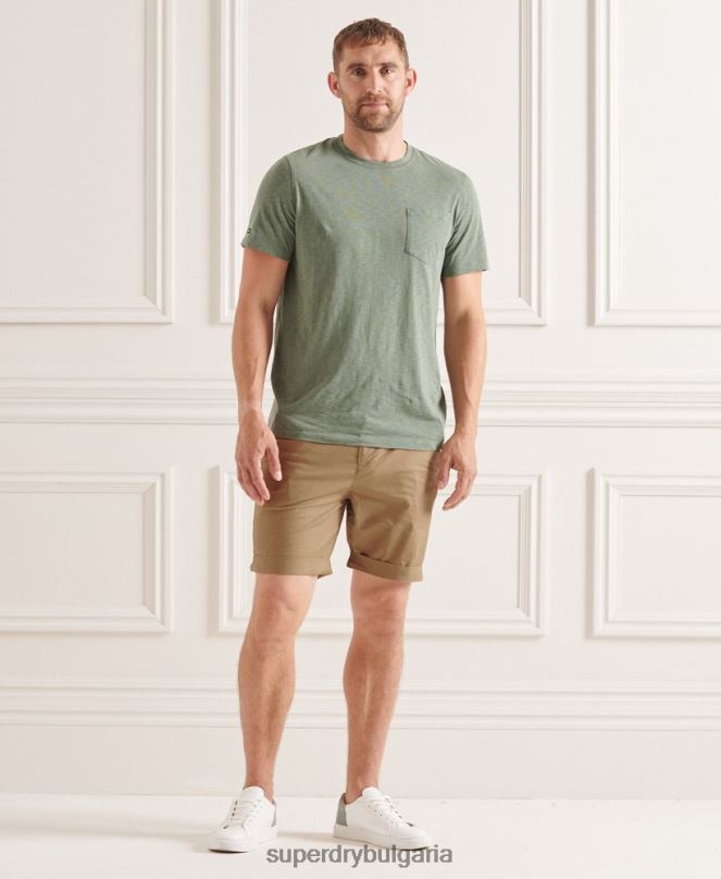Superdry облекло N00H6465 бежово мъже къси панталони тип чино