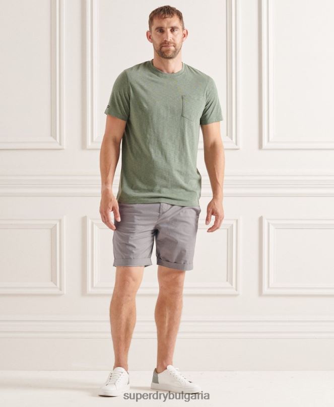 Superdry облекло N00H6493 светло сив мъже къси панталони тип чино