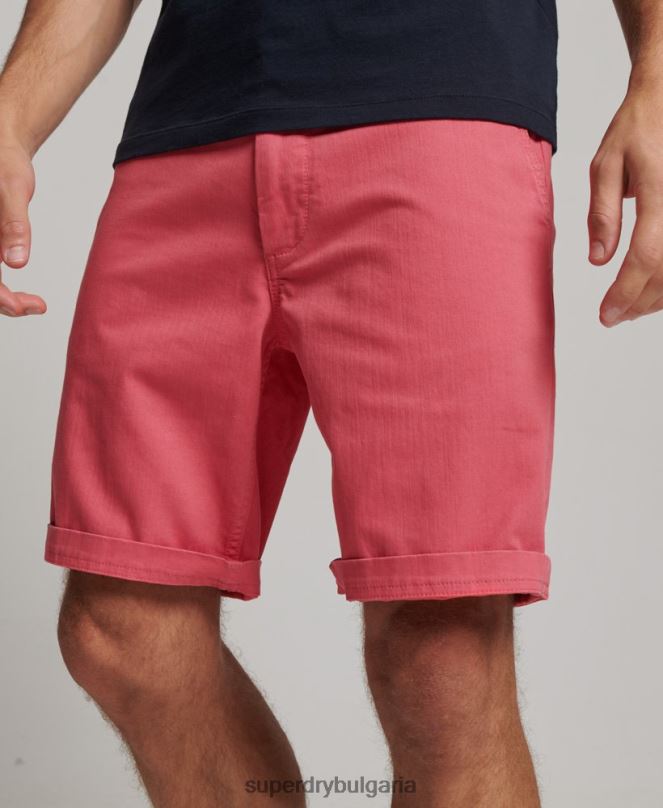 Superdry облекло N00H71 розово мъже офицерски чино шорти