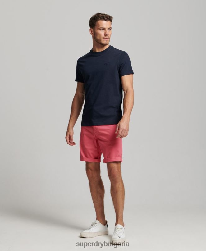 Superdry облекло N00H71 розово мъже офицерски чино шорти