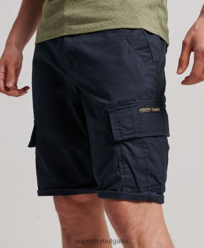 Superdry облекло N00H75 военноморски флот мъже карго панталони от органичен памук
