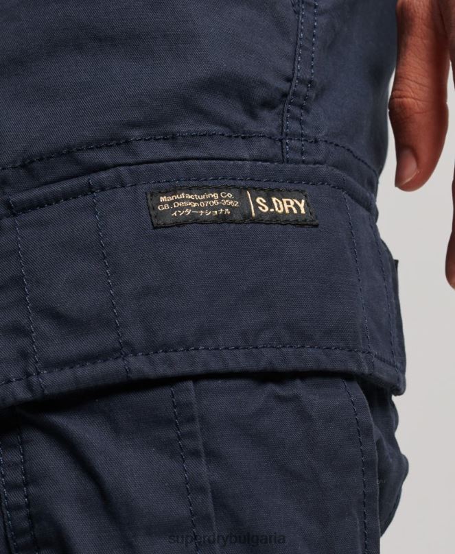 Superdry облекло N00H75 военноморски флот мъже карго панталони от органичен памук