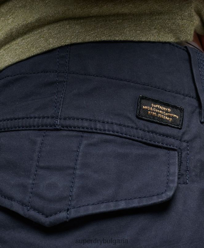 Superdry облекло N00H75 военноморски флот мъже карго панталони от органичен памук