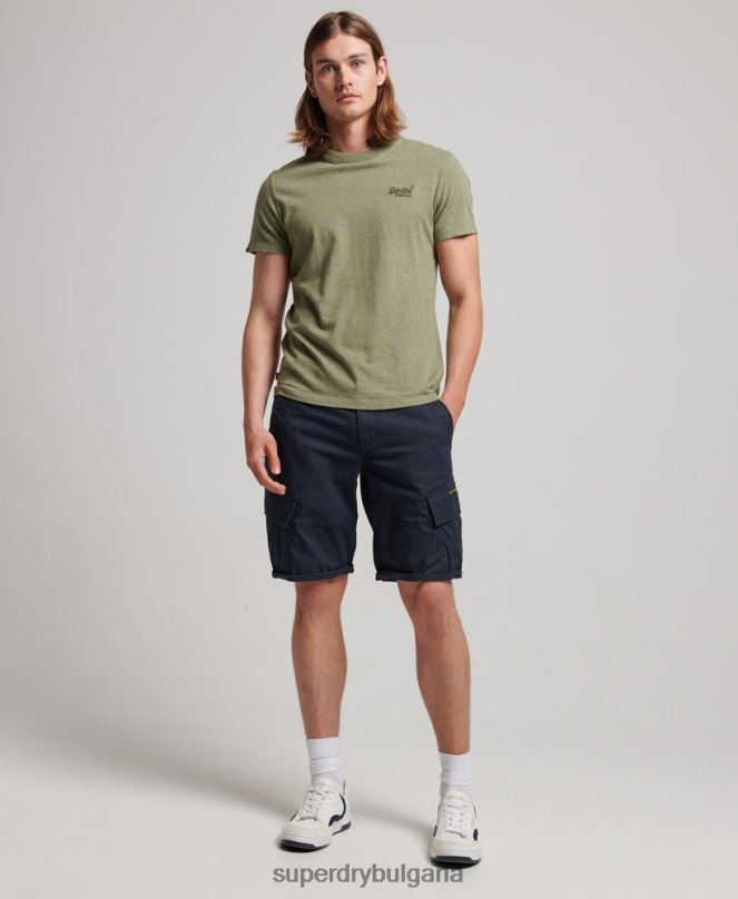 Superdry облекло N00H75 военноморски флот мъже карго панталони от органичен памук