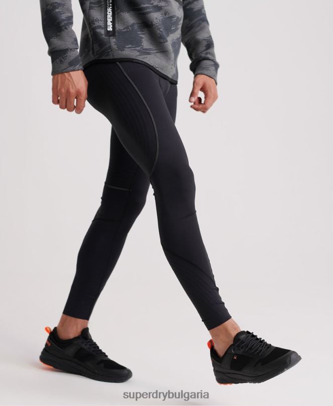 Superdry облекло N00H1441 черен мъже производителност стадо компресия клин