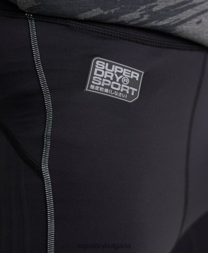 Superdry облекло N00H1441 черен мъже производителност стадо компресия клин