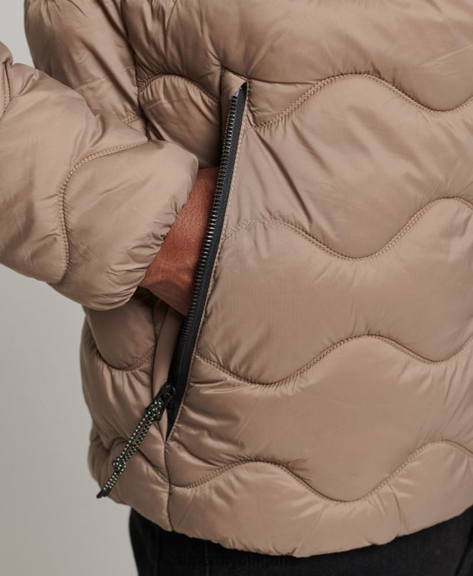 Superdry облекло N00H1002 кафяво мъже леко подплатено палто с качулка