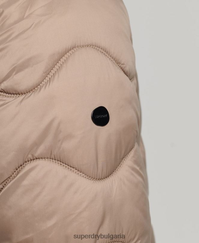 Superdry облекло N00H1002 кафяво мъже леко подплатено палто с качулка