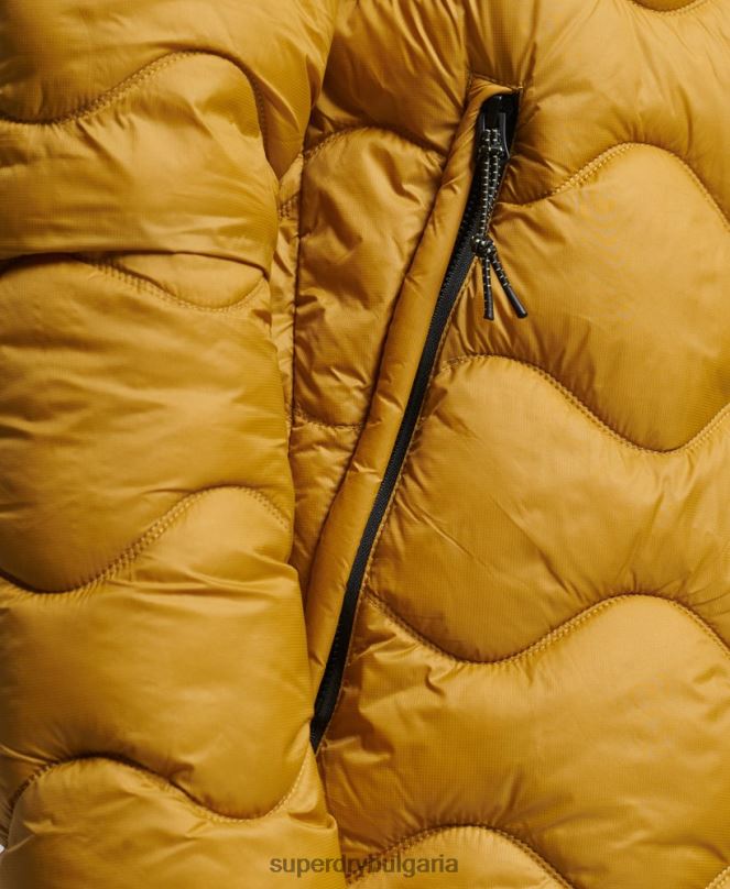 Superdry облекло N00H1003 жълто мъже леко подплатено палто с качулка