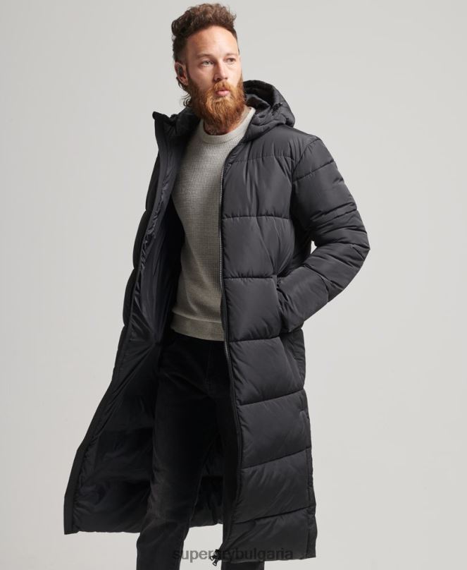 Superdry облекло N00H1012 черен мъже студия супер пухено палто