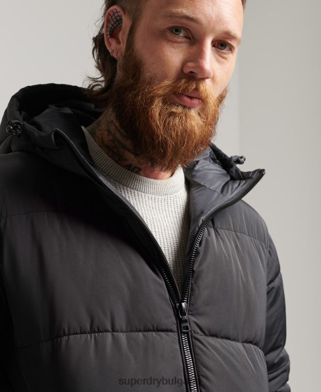 Superdry облекло N00H1012 черен мъже студия супер пухено палто
