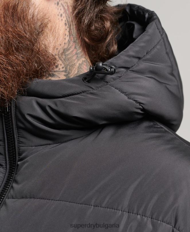 Superdry облекло N00H1012 черен мъже студия супер пухено палто