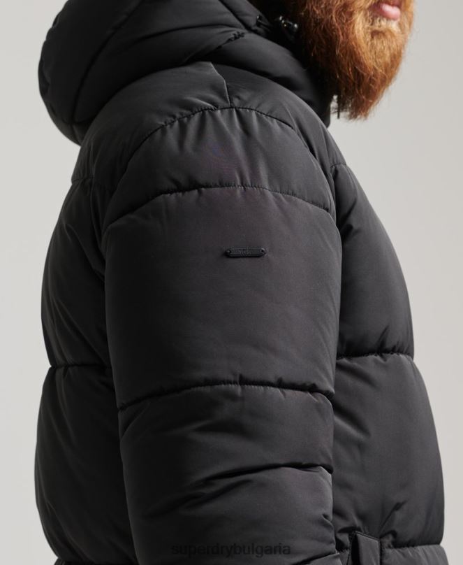 Superdry облекло N00H1012 черен мъже студия супер пухено палто
