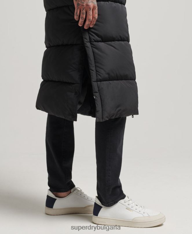 Superdry облекло N00H1012 черен мъже студия супер пухено палто