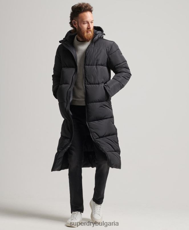 Superdry облекло N00H1012 черен мъже студия супер пухено палто