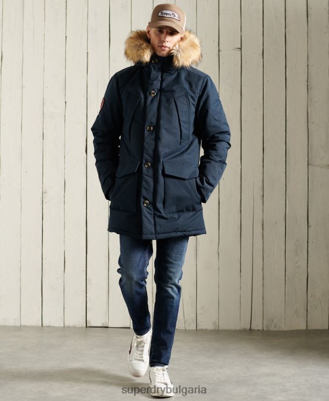 Superdry облекло N00H1027 военноморски флот мъже палто парка everest