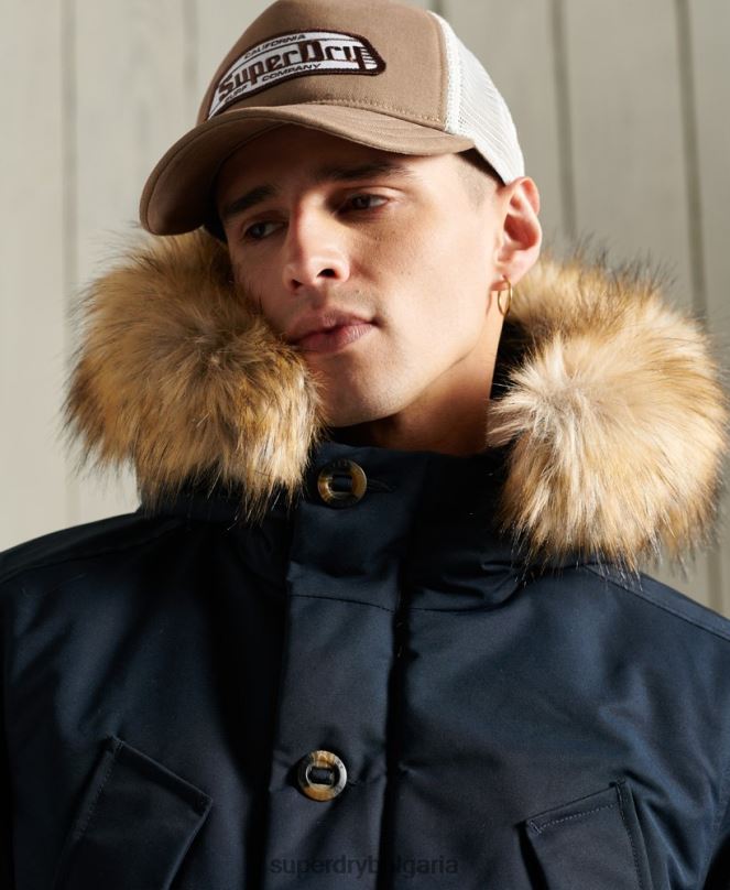 Superdry облекло N00H1027 военноморски флот мъже палто парка everest