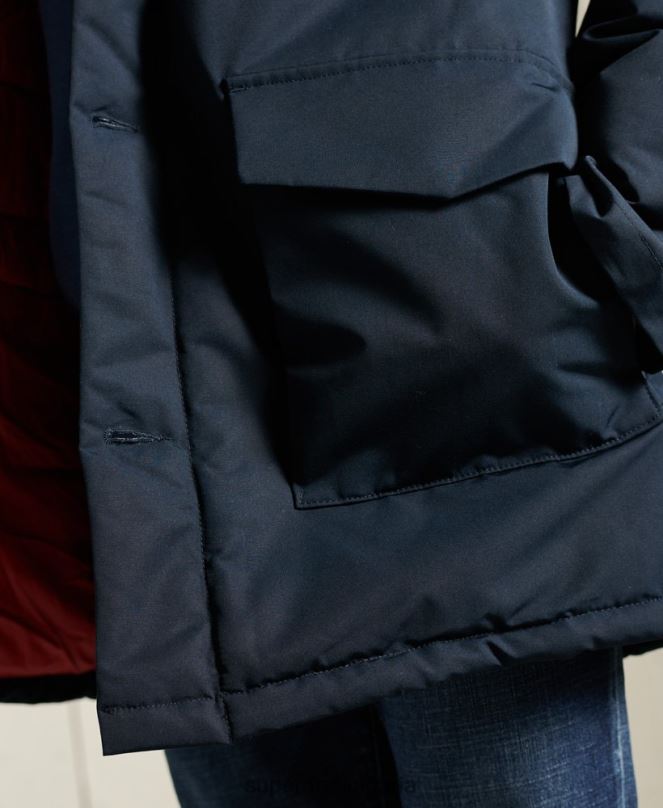 Superdry облекло N00H1027 военноморски флот мъже палто парка everest