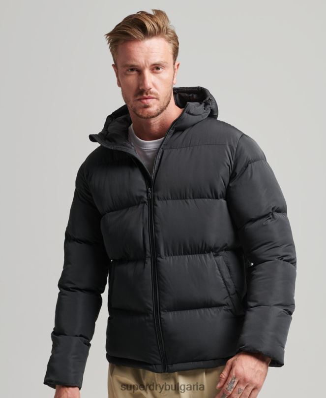 Superdry облекло N00H1056 черен мъже късо пухено палто