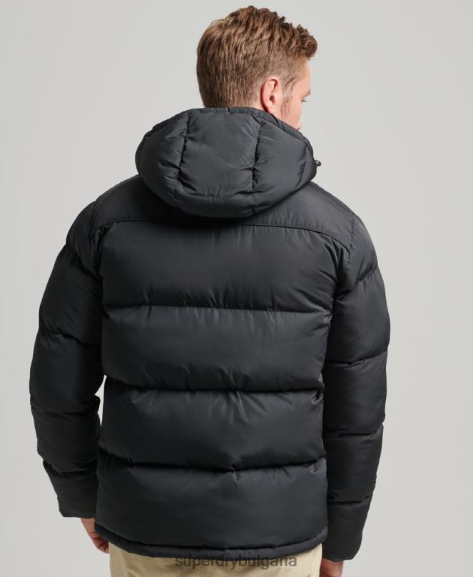Superdry облекло N00H1056 черен мъже късо пухено палто
