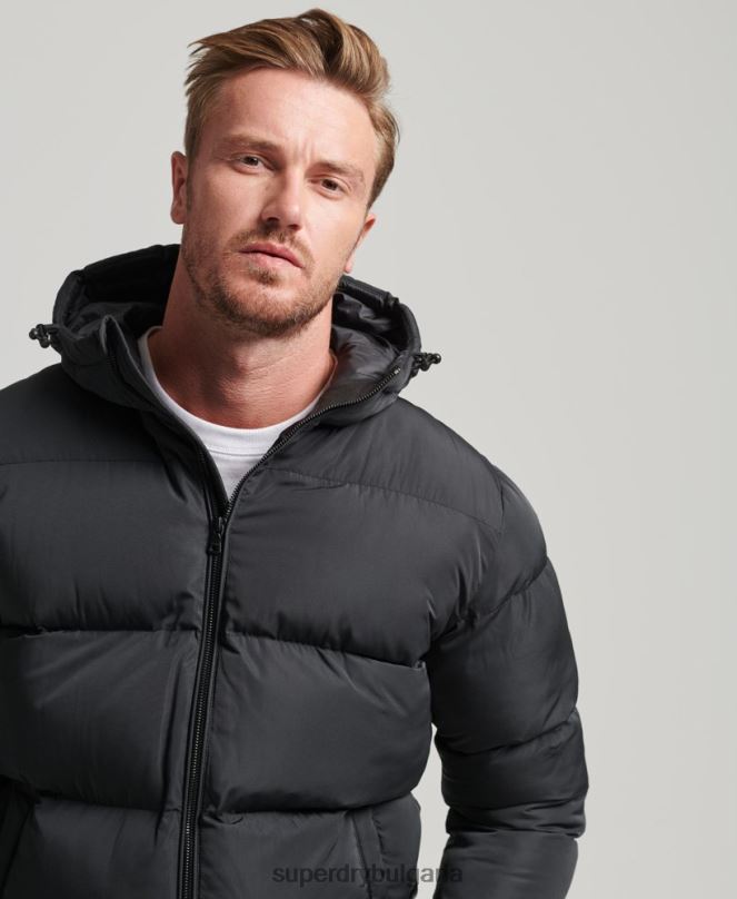 Superdry облекло N00H1056 черен мъже късо пухено палто