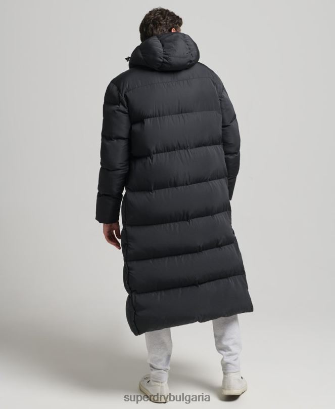 Superdry облекло N00H1057 черен мъже много дълго пухено палто